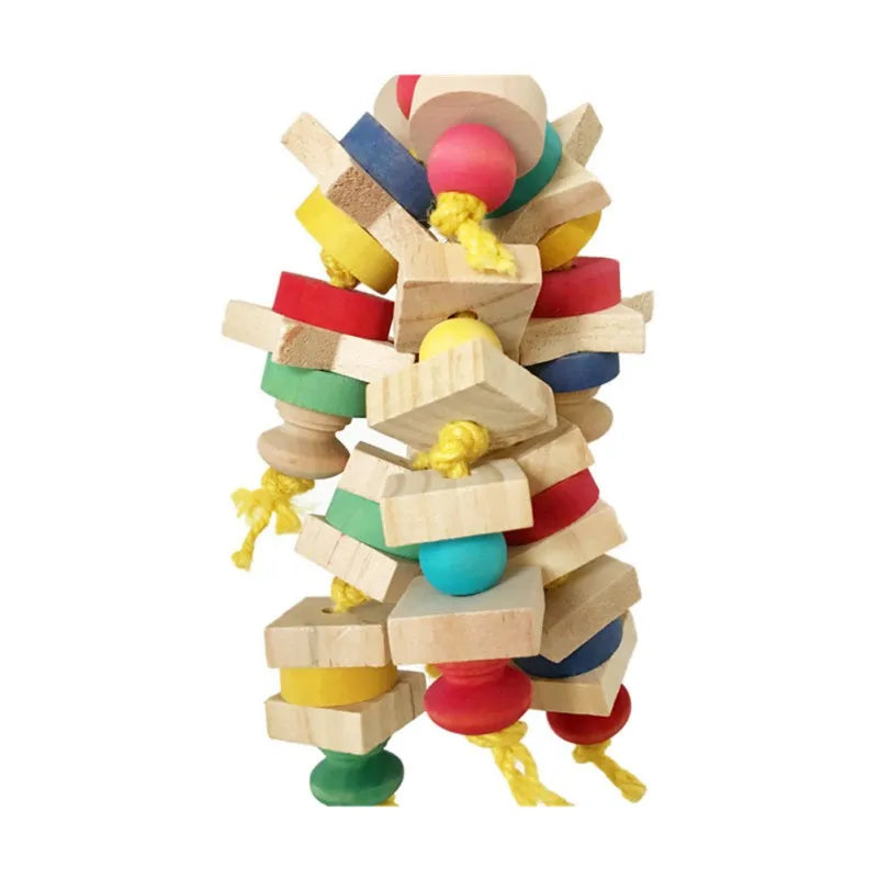 Colorful Wooden Block Parrot Chew Toys