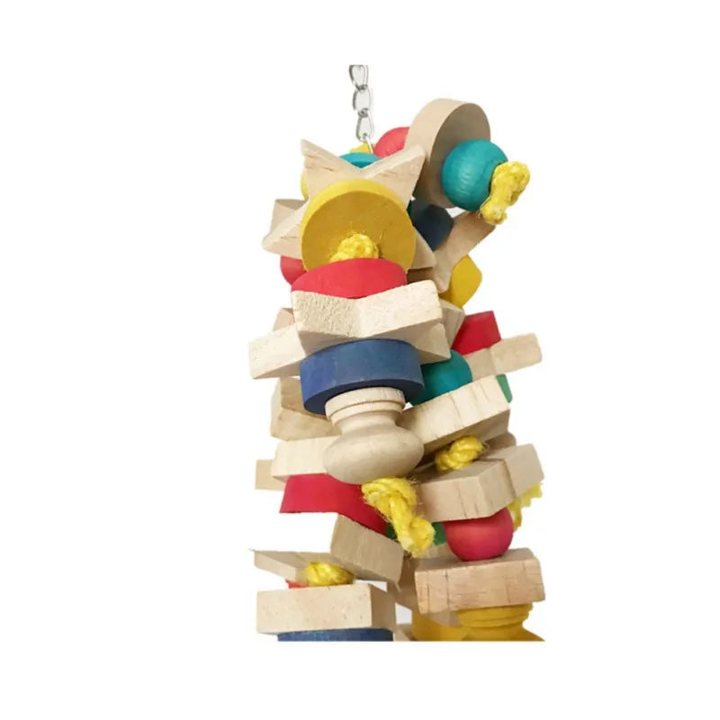 Colorful Wooden Block Parrot Chew Toys