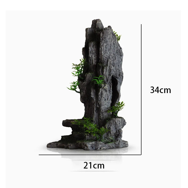 Fish tank landscaping decoration, rockery, stone grass scenery simulation