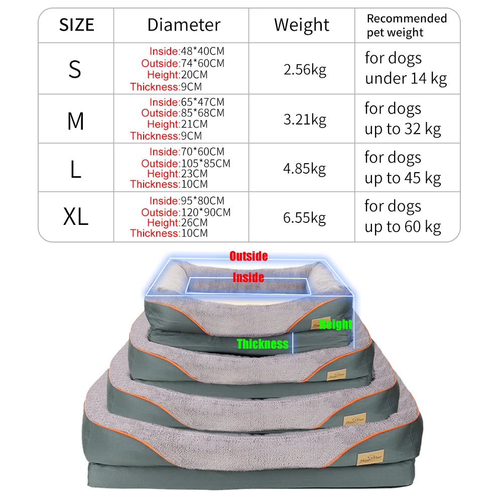 Heavy Duty Waterproof  Large Soft Orthopedic Dog Bed