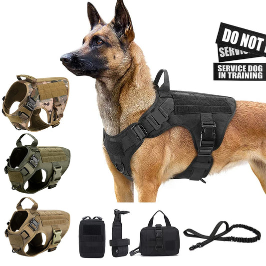 Tactical Dog Harness K9 Malinois Training Vest with Leash