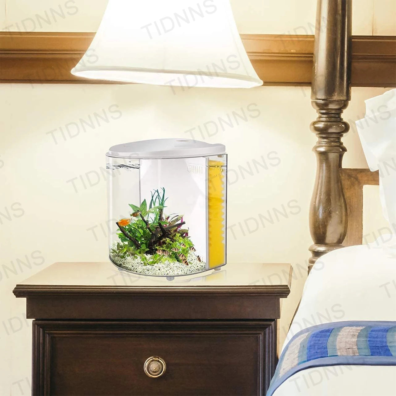 Desktop Small Fish Tank Living Room Household Lazy Mini Acrylic Goldfish Aquarium With Led Light And Filter Pump