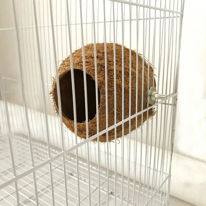 Pet Bird Comfortable Coconut Shell Breeding Nest