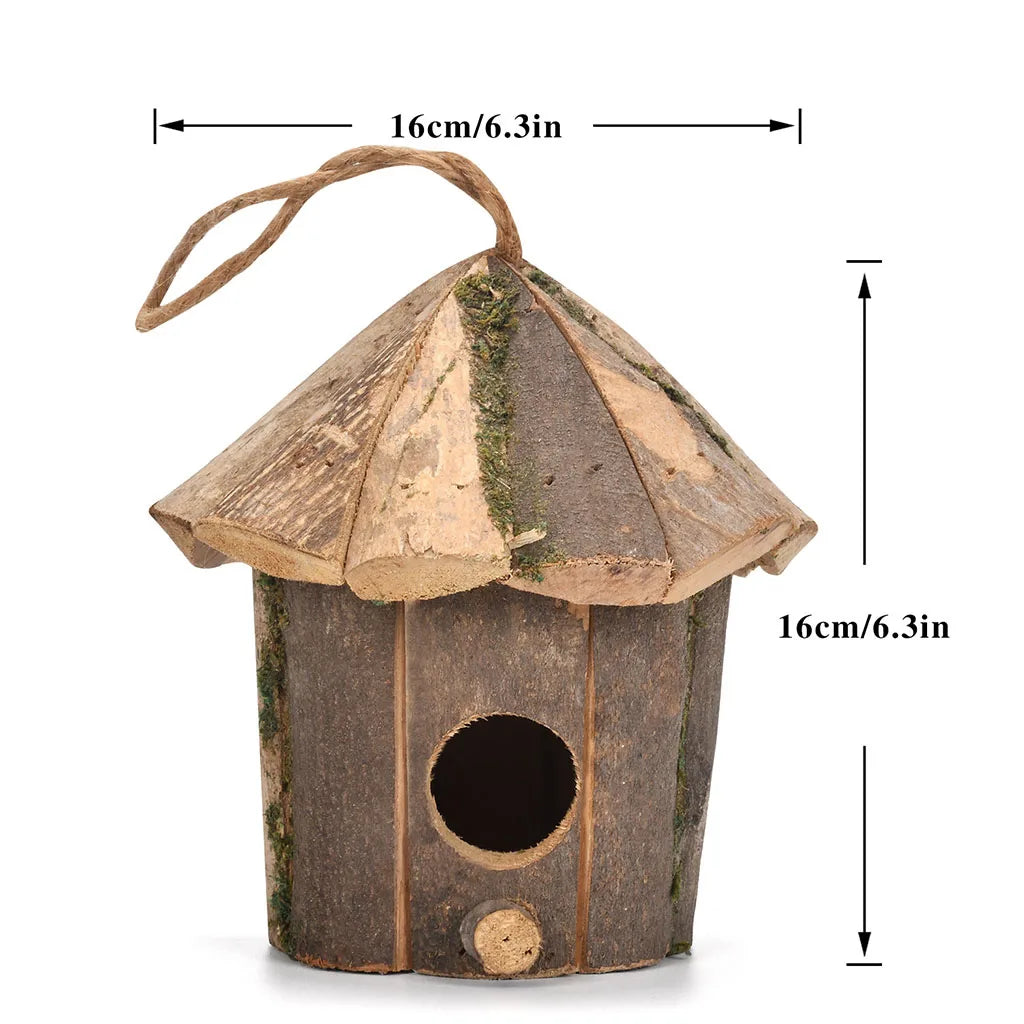 Outside Wooden Bird Nest Natural Decor