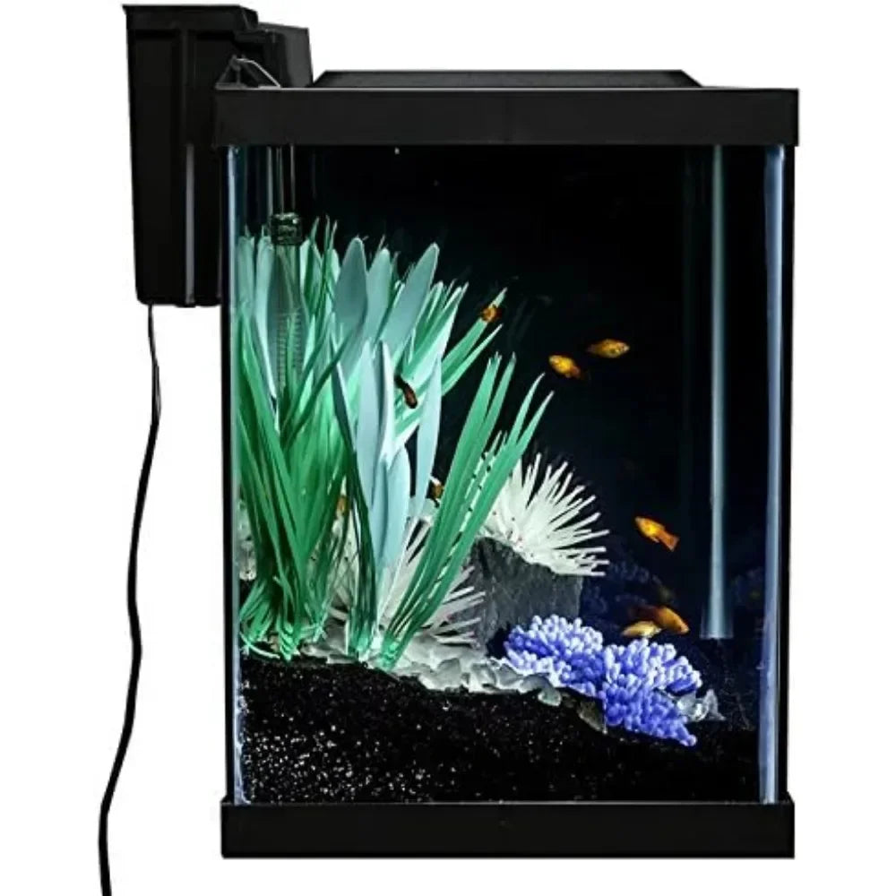 Includes LED Lighting and Decor Fishbowl Aquarium 20 Gallon Fish Tank Kit Aquatic Pet Supplies Products Home Garden