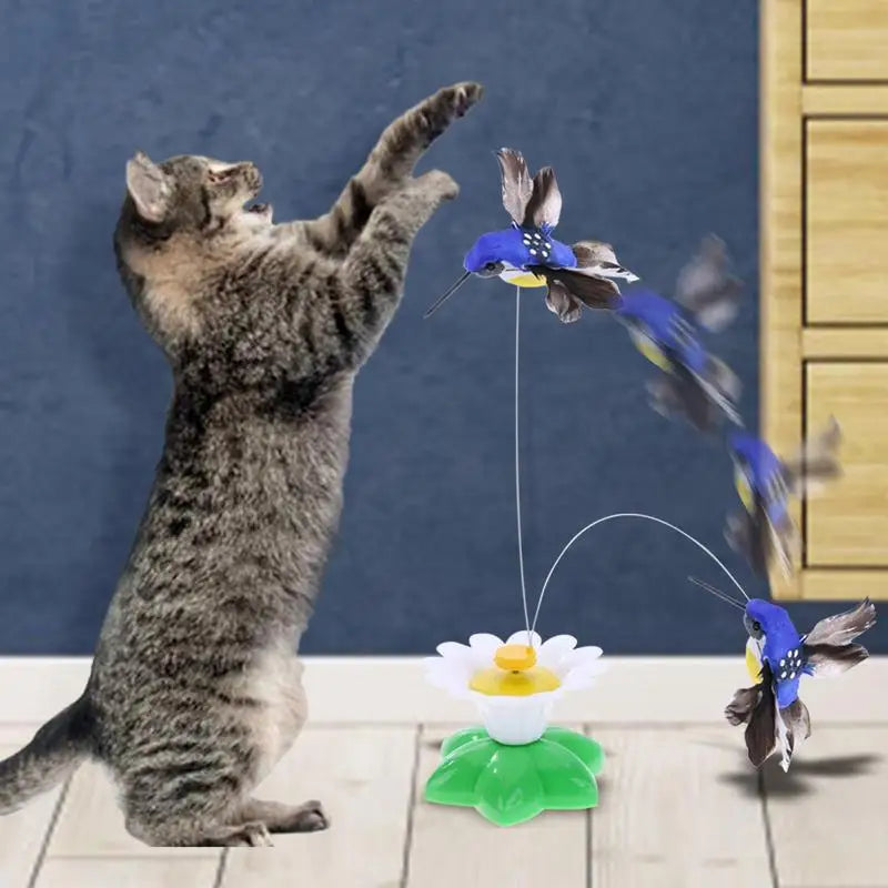 Cat Teaser Toy Rotating Electric Flying Butterfly Hummingbird Shape Cat Toy