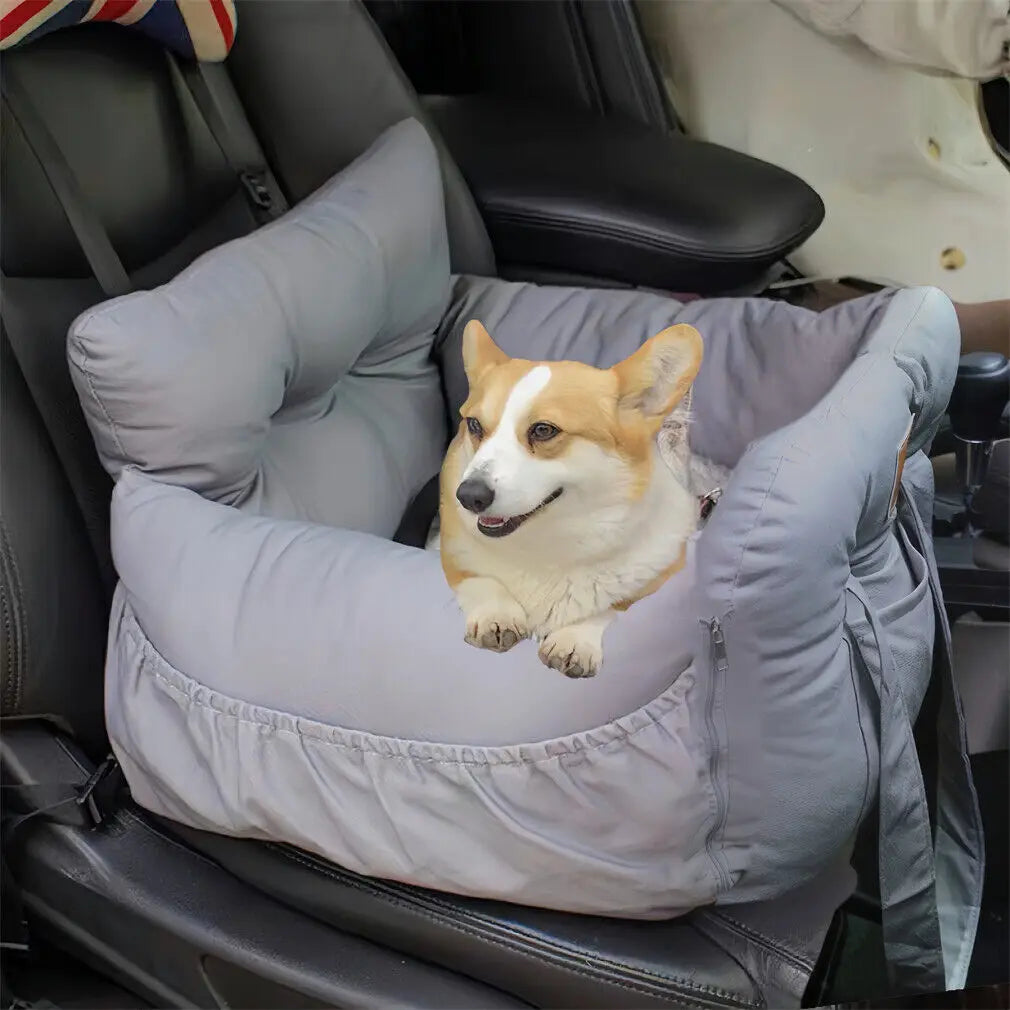 Dog Car Seat with Safety Belt and Travel Mattress