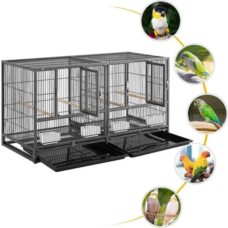 Stackable Bird Cage Divided Breeding Bird Cage