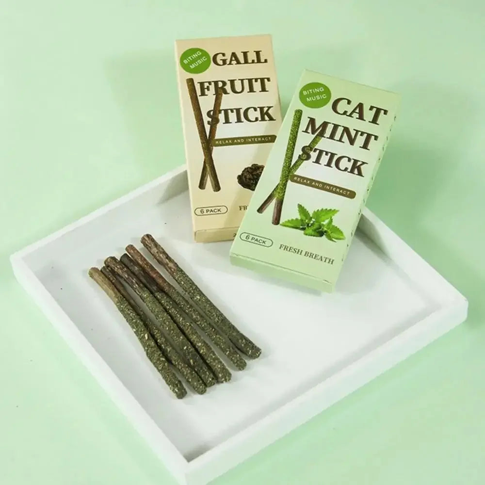 6pcs Natural Matatabi Mint Teeth Cleaning Cat Stick