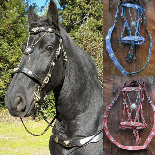 Adjustable  Comfortable Unfettered Riding Horse Bridle With Reins