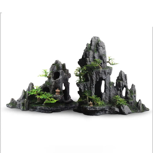 Fish tank landscaping decoration, rockery, stone grass scenery simulation