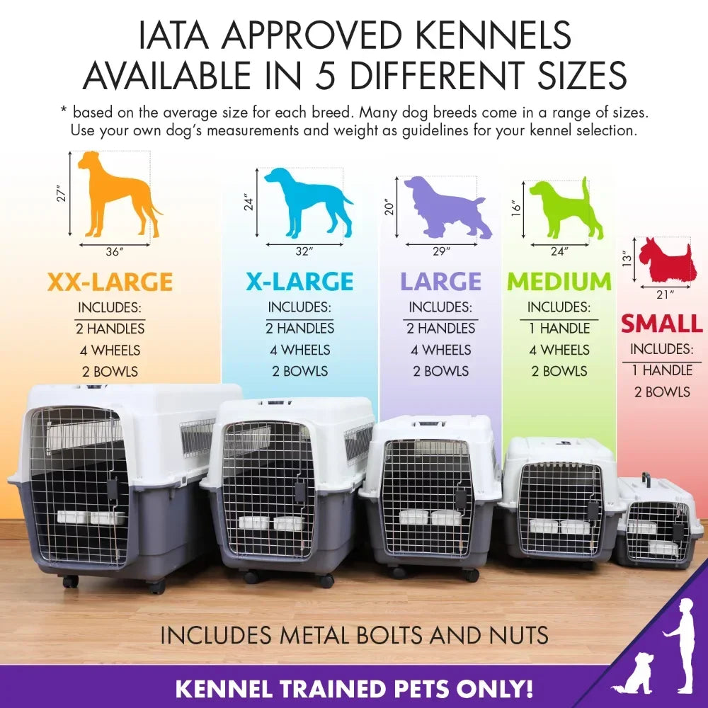 Plastic Dog IATA Airline Approved Kennel Carrier, Medium