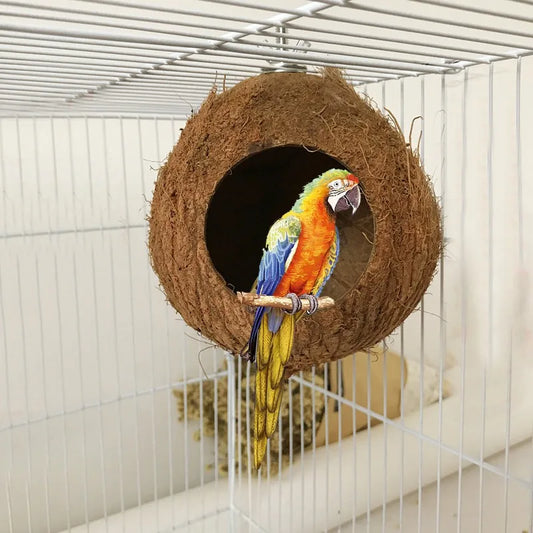 Pet Bird Comfortable Coconut Shell Breeding Nest