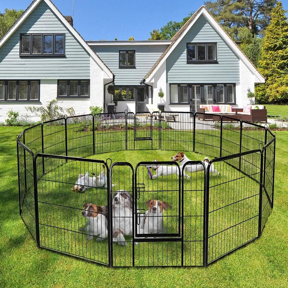 16 Panels Metal Dog Playpen