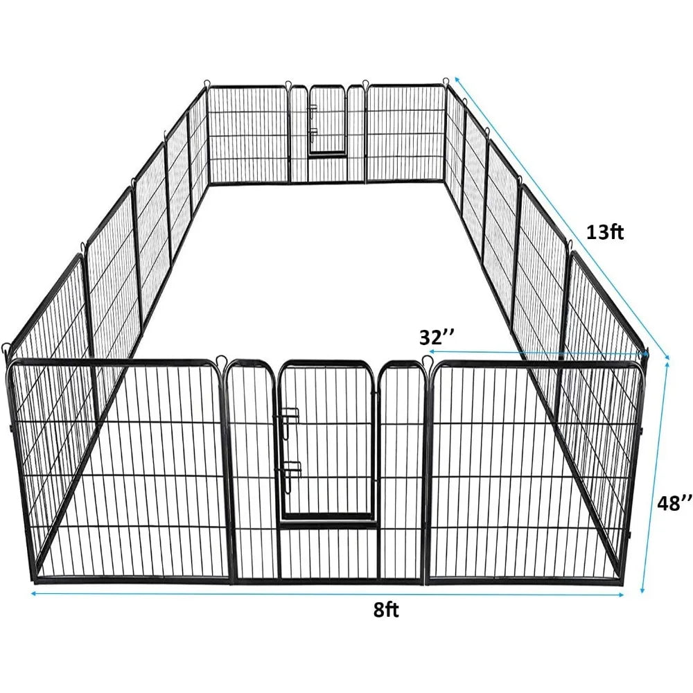 16 Panels Metal Dog Playpen