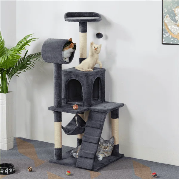 Cat Tree with Hammock and Scratching Post Tower