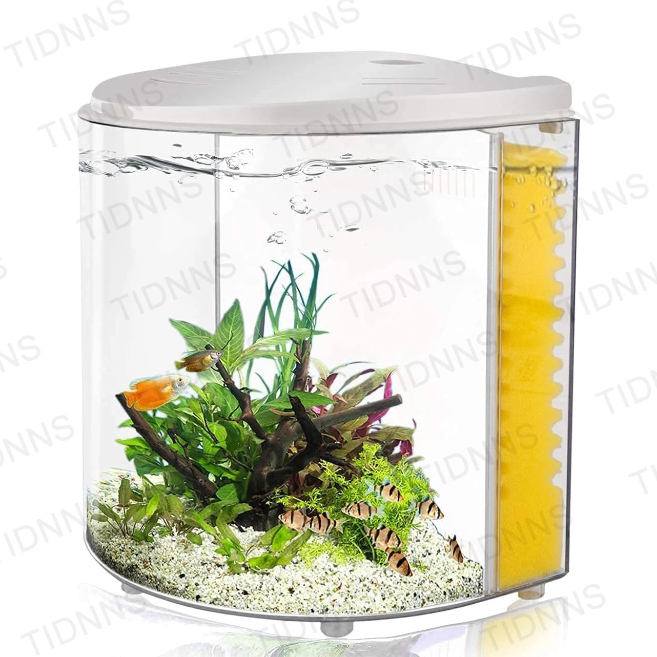 Desktop Small Fish Tank Living Room Household Lazy Mini Acrylic Goldfish Aquarium With Led Light And Filter Pump