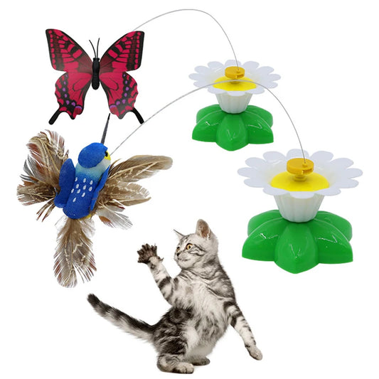 Rotating Electric Flying Butterfly Colorful Interactive Cat Toys