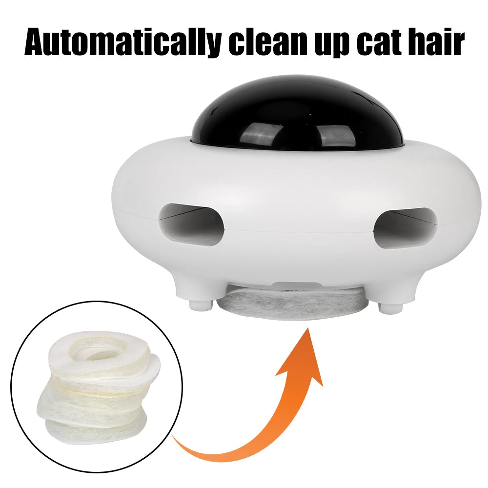 Automatic Cat Entertainment Toys Replaceable Feather Electric Cat Toy UFO Pet Turntable Catching Pet Supplies Interactive