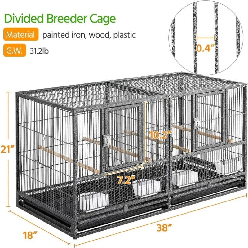 Stackable Bird Cage Divided Breeding Bird Cage