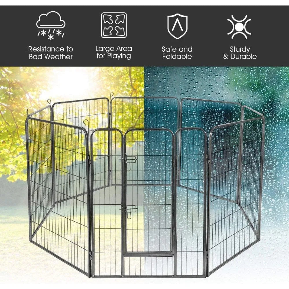 16 Panels Metal Dog Playpen