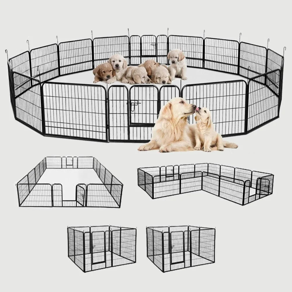 16 Panels Metal Dog Playpen