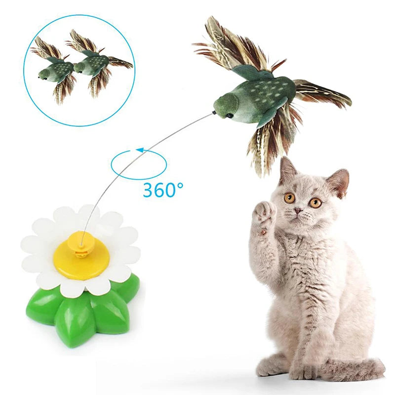 Electric Butterfly Dog Cat Toy Automatic Flutter Rotating Bird Toy