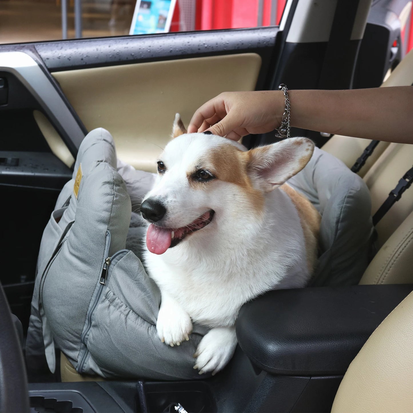 Dog Car Seat with Safety Belt and Travel Mattress